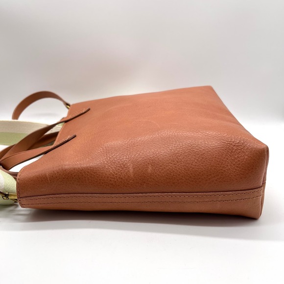 MADEWELL The Zip Top Transport Crossbody Bag Striped Edition Desert Camel NWT - Picture 8 of 11